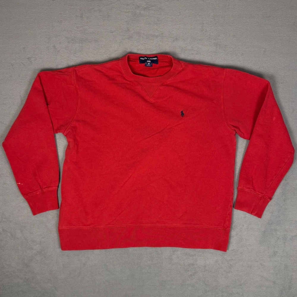 Vintage Polo Sport Ralph Lauren Red Crewneck Sweatshirt Mens Medium Pony Logo‎